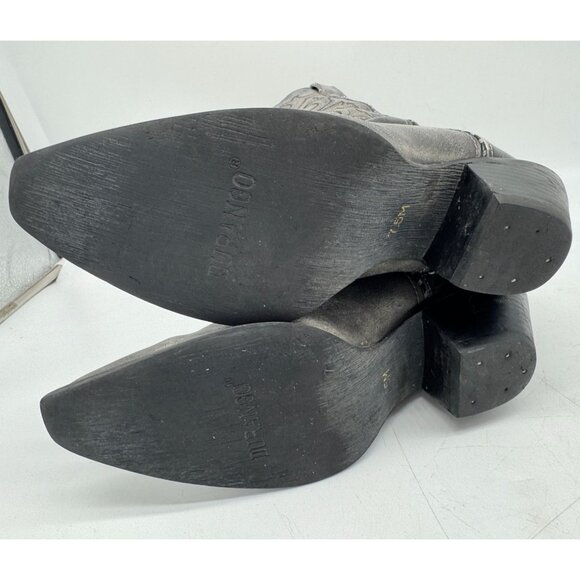 Durango Womens Crush Scalloped Cowboys Boots Size 7.5M Black 11" Western Leather - Picture 12 of 14